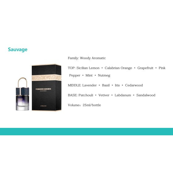 LONKOOM FORBIDDEN DARKNESS Perfume 25ml, Woody Aromatic Long‑Lasting Eau De Parfum Spray